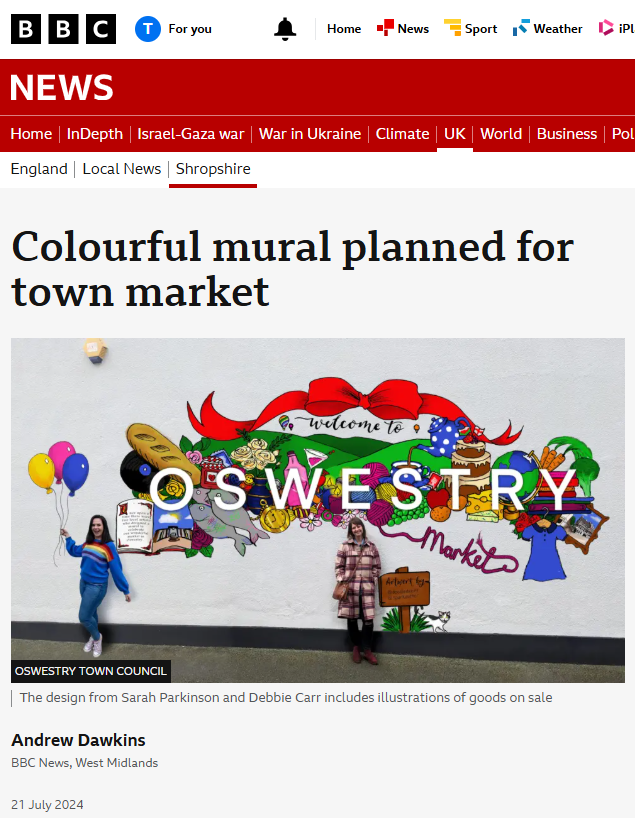 BBC Oswestry Mural Sarah Parkinson Debbie Carr